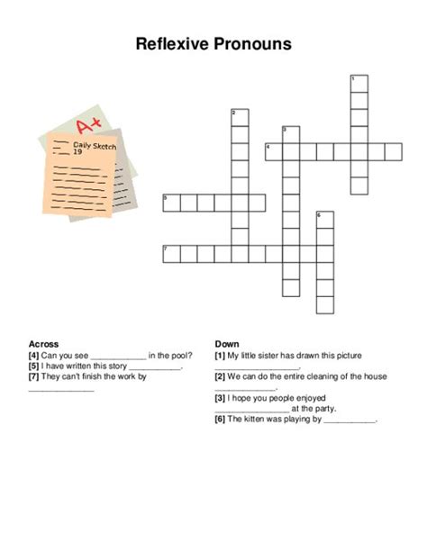 Reflexive Pronouns Crossword Puzzle