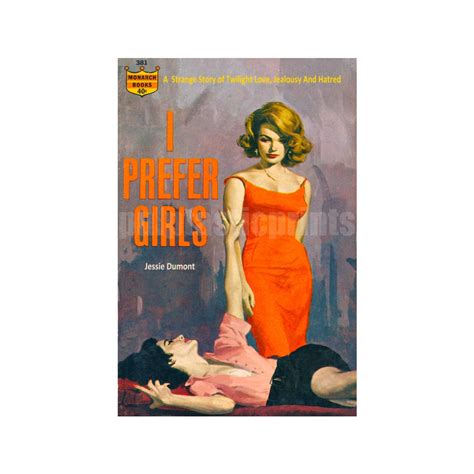 Lesbian Print I Prefer Girls Vintage Pulp Paperback Cover Repro Etsy