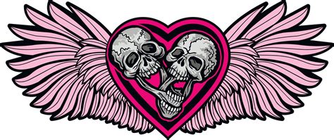 Valentine Skull With Heart Grunge Vintage Design T Shirts 18747100