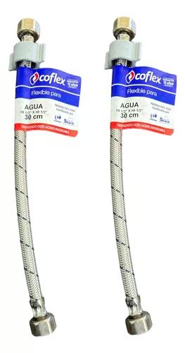 Pack 2 Flexibles Para Agua 1 2 Hi X 1 2 Hi 30 Cm Coflex Cuotas Sin