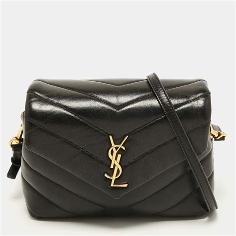 Saint Laurent Black Quilted Leather Loulou Toy Shoulder Bag Saint