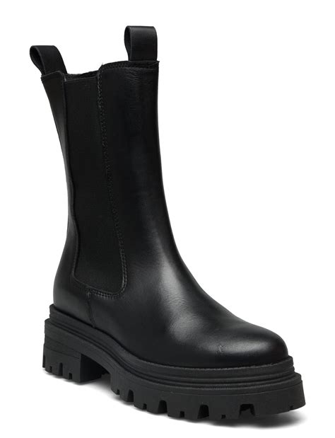 Tamaris Women Boots Black Leather Svart Kr Boozt