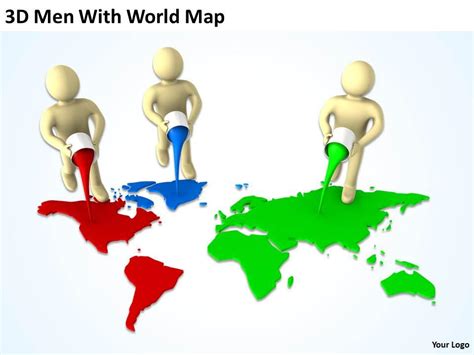 3d Men With World Map Ppt Graphics Icons Powerpoint Presentation