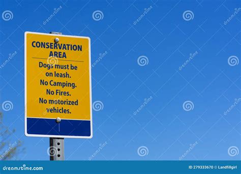 Warning Sign for Wildlife Conservation Area Stock Photo - Image of ...