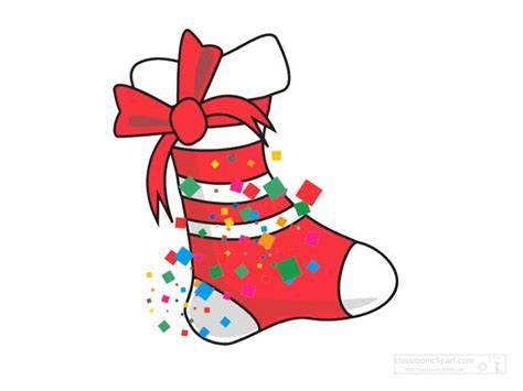 Christmas Animated Clipart Christmas Stocking With Confetti Animation