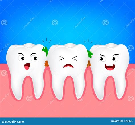 The Remnants Of Food Stuck In Teeth Stock Vector Illustration Of