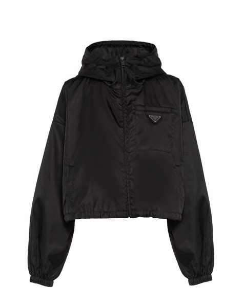 Black Re Nylon Gabardine Blouson Jacket Prada