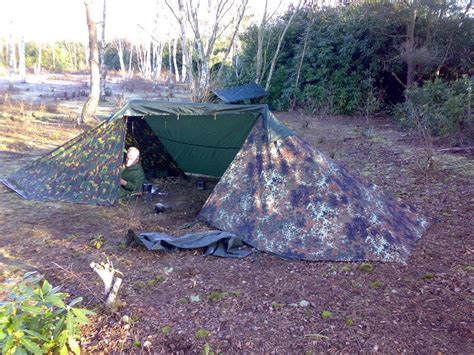 Poncho Shelter British Army Basha Two Set Up Together With Small