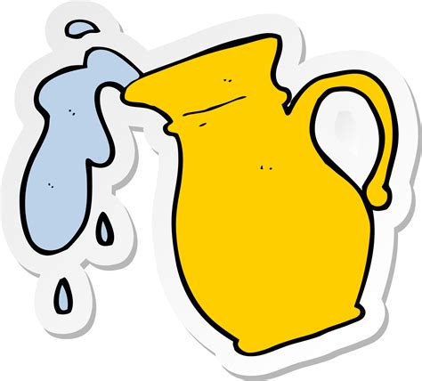 Pegatina De Una Jarra De Agua De Dibujos Animados 45067593 PNG