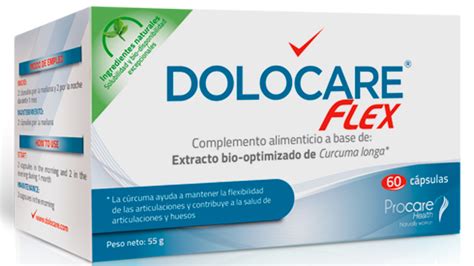 Dolocare Flex complemento a base de cúrcuma para dolor en artrosis