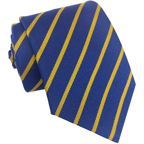 Navy Blue and Gold High School Ties Single Stripe for ages 11-16
