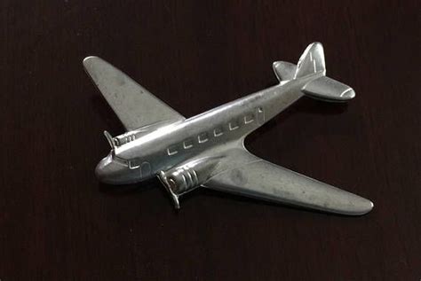 Vintage Silver Metal Twin Engine Airplane Brooch Metal Airplane Pin