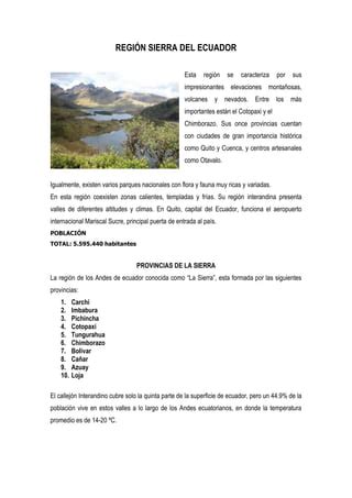 Región sierra del ecuador PDF