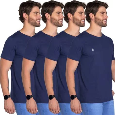 Kit 4 Camisetas Masculinas Slim Fit Básicas Algodão Frete grátis