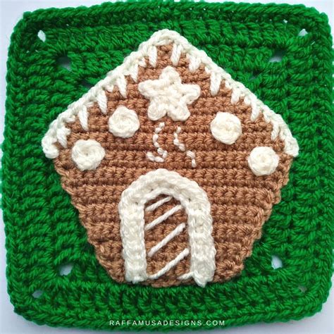 Crochet Pattern Gingerbread House Ornament Applique Etsy