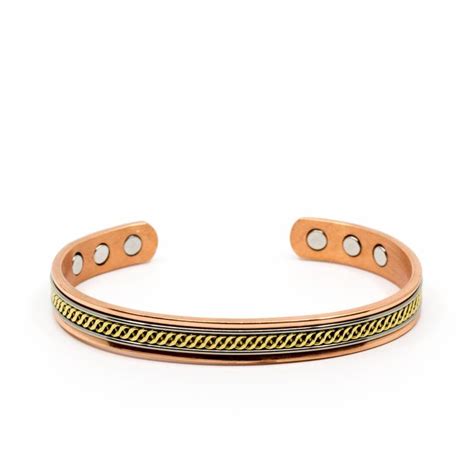 Bracciale Magnetico Rame Tricolore 8mm