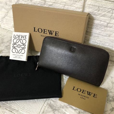 ください ロエべ Loewe 長財布 ラウンドファスナー アナグラム ネイビー リネン までの