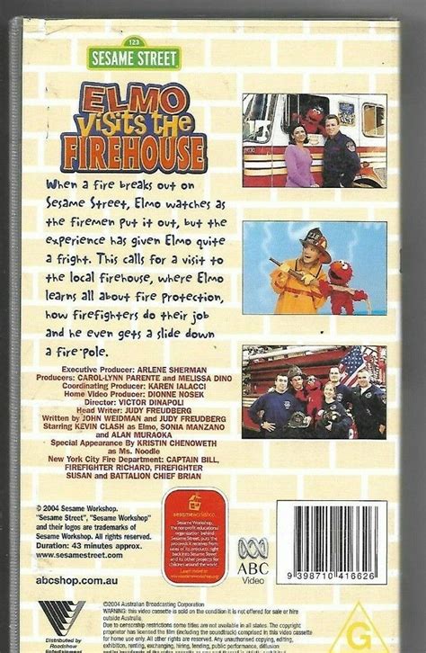 Sesame Street Elmo Visits The Firehouse Vhs Video Tape Near New Ebay