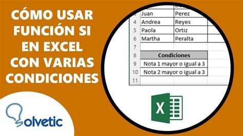 C Mo Usar La Funcion Si En Excel Con Varias Condiciones Youtube