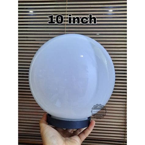 Jual Kap Lampu Taman Outdoor Bulat Putih Meval 10 Inch 25 Cm Shopee