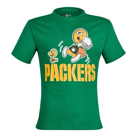 Playera NFL PEANUTS Talla G Con Estampado Snoopy Y Woodstock Packers