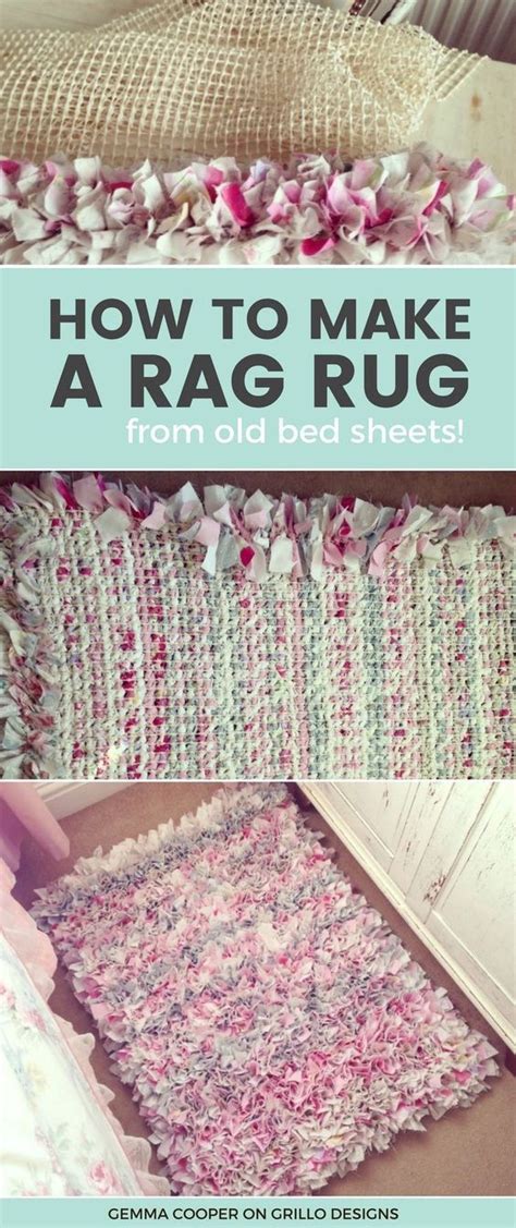 How To Make A Diy Rag Rug Using Old Bedding Diy Rag Rug Rag Rug