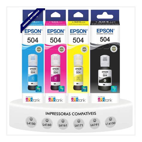 Kit Tinta Epson L4150 T504 4 Cores Casas Bahia