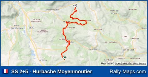 Karte WP 2 5 Hurbache Moyenmoutier Rallye Vosges Grand Est 2024