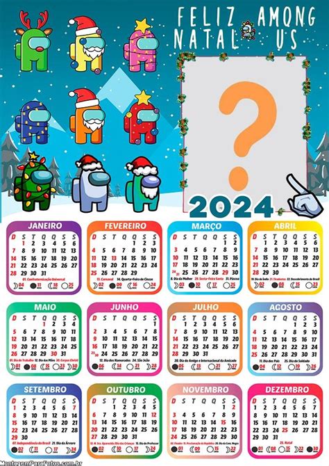 Calendário 2024 Feliz Natal Amung Us Para Foto Colagem Grátis Colagem