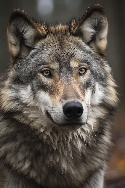 premium ai image  wolf   black nose   brown nose