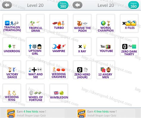 Logo Quiz Emoji [level 20] Answers By Bubble Quiz Games ~ Doors Geek