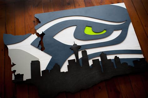 Seattle Seahawks Washington State Wood Wall Art – Patriot Wood