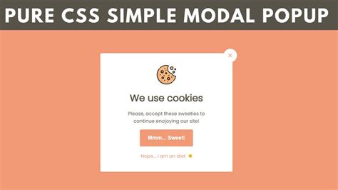 Create Simple Modal Popup Using HTML CSS Cookie Popup YouTube