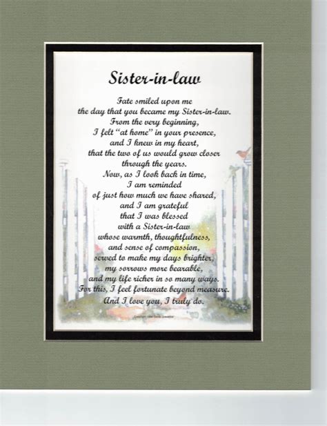 Sister In Law Poem Sister In Law Present Sister In Law T Etsy