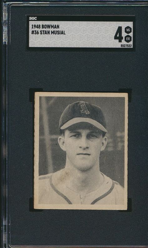 1948 Bowman 36 Stan Musial Cardinals HOF RC Rookie Card PSA 4 VG EX