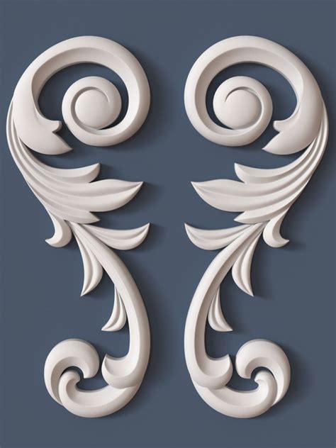 10 Decorative Scrolls Collection 3d Model Wood Carving Art Wood