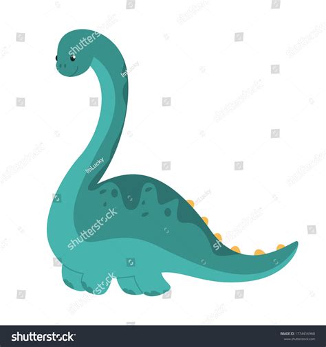 Cute Little Baby Brachiosaurus Vector Isolated Stock Vector (Royalty ...