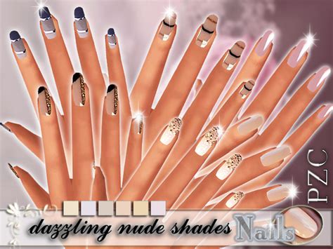 Pinkzombiecupcakes Gorgeousness Dazzling Nude Shades Nails Sims