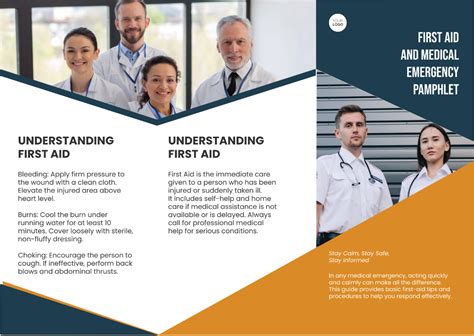 Free First Aid And Medical Emergency Pamphlet Template Edit Online