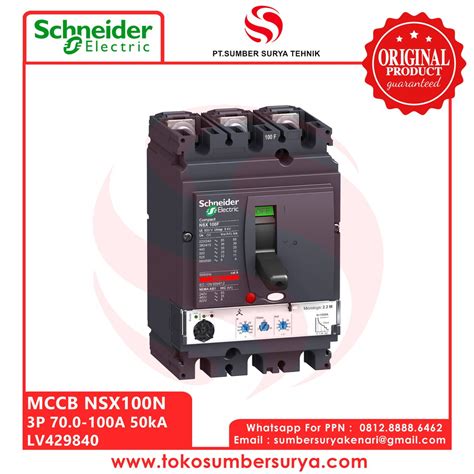 Jual MCCB NSX100N 3P 70 100A 50kA Saklar Listrik ON OFF LV429840 SNI