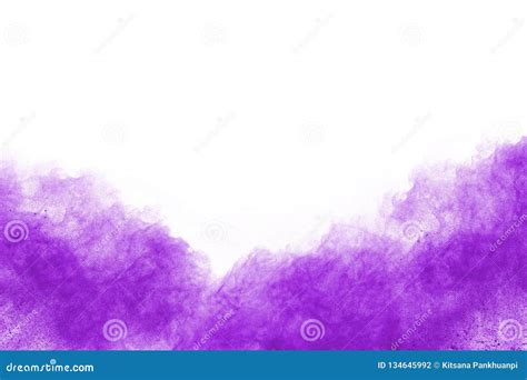 Closeup Of A Purple Dust Particle Explosion Isolated On White