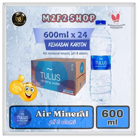 Jual Air Mineral TULUS PH8 Tanggung Botol Plastik Pet 600 Ml Harga