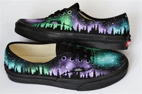 Northern Lights Vans Aurora Borealis Custom Painted Sneakers