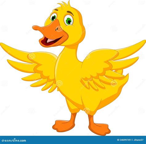 Funny Duck Cartoon Posing Stock Illustration Illustration Of Play