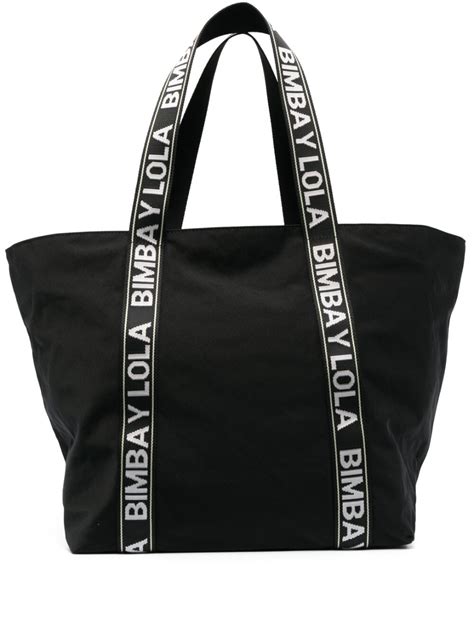 Bimba Y Lola Xl Shopper Tote Bag Black Editorialist