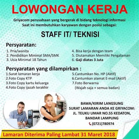 Contoh Iklan Lowongan Kerja Singkat Dan Menarik