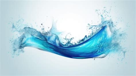 Premium Photo A Blue Wave Of Water With A White Background