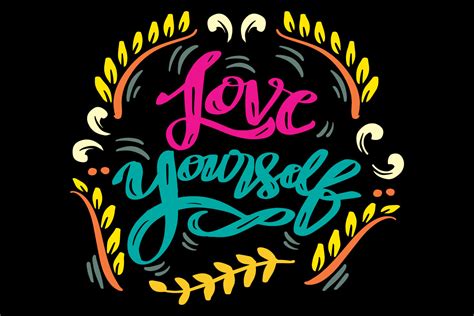 Love Yourself Hand Lettering Graphic By Han Dhini · Creative Fabrica