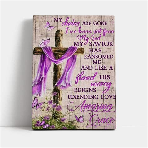 Cross My Chains Are Gone I Ve Been Set Free My God Canvas Wall Art J