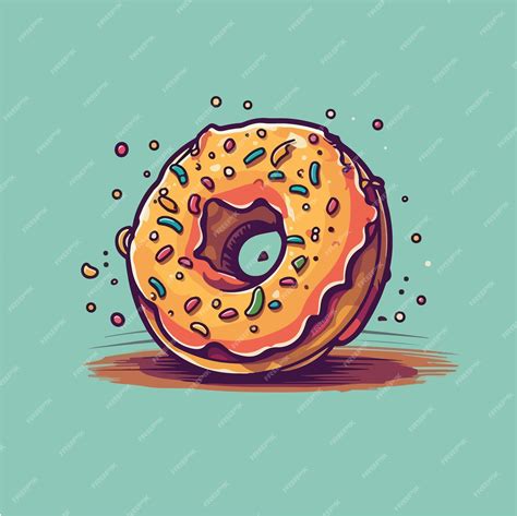 Premium Vector | A drawing of a donut with sprinkles on it.